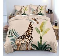 Dozrmey Set di Copripiumino Una Piazza e Mezza 200x200 cm Giraffa Gialla, Moda Fodera per Piumone per Adolescenti, Resistente Ai Lavaggi e All'usura Dormire Più Comodamente