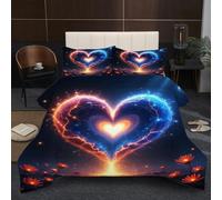 Dozrmey Set Letto 120x200 | Amore, Tessuto in Microfibra, Cotone 200 GSM, Completo di 2 Federe 50x80, perfetto per Ospiti, Esperienza di Sonno Morbida e Accogliente B42