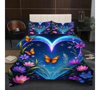 Dozrmey Set Letto 120x200 | Farfalla D'amore, Tessuto in Microfibra, Cotone 200 GSM, Completo di 2 Federe 50x80, perfetto per Ospiti, Esperienza di Sonno Morbida e Accogliente B2