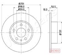 DP-0202C Disco freno AR.156-164-THEMA POST.(PREZ.SINGOLO Japanparts
