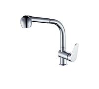 DP Bath EXT-0001 Rubinetto da Cucina Estraibile con Bocca di erogazione Alta Modello Alelí, Argento