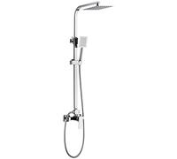 DP Griferia Set Doccia in Acciaio Inox RY-S018+M008 con Rubinetto Non termostatico, Argento