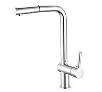 DP rubinetteria gc11066 Miscelatore Monocomando per Lavello con Bocca Girevole finitura cromo modello spinato, Argento