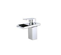 DP rubinetteria gs11069 rubinetto monocomando per lavabo modello Ariete con uscita acqua effetto cascata, Argento