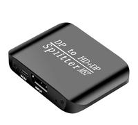 DP Splitter, 4K Display Switcher, 3.03x2.17x0.79 inches Two Monitor Distributor, Two-Screen Splitters, High Resolution Support, Compatible with PC, Laptops, Ideal for Home, Presentations