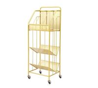 dP3sQ8mXjN Porta riviste da terra Espositore for brochure Scaffale portaoggetti, Portariviste in Metallo da Terra, Portagiornali Facile Spostare Scomparti Facili Montare for Soggiorno(Gold)