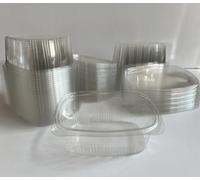 DPdantepellacani 50 Vaschette Contenitori PET (classe 1) per alimenti con Coperchio Ermetico Monouso per cibo fresco, Ristorazione e Congelamento freezer (1000 ml)