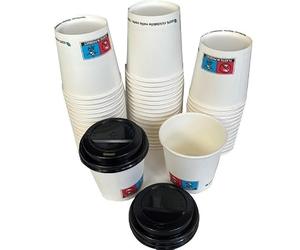 DPdantepellacani OFFERTA 1000 Pezzi : 500 Bicchieri carta 4oz 100ml / 120 ml Tazzina Caffè + 500 Coperchi x Asporto espresso Bar bicchiere Bicchierino con coperchio