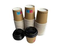 DPdantepellacani OFFERTA 1000 Pezzi : 500 Bicchieri carta avana 4oz 100ml / 120 ml Tazzina Caffè + 500 Coperchi x Asporto espresso Bar bicchiere Bicchierino con coperchio