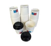 DPdantepellacani OFFERTA 2000 Pezzi : 1000 Bicchieri carta 4oz 100ml / 120 ml Tazzina Caffè + 1000 Coperchi x Asporto espresso Bar bicchiere Bicchierino con coperchio