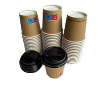 DPdantepellacani OFFERTA 2000 Pezzi : 1000 Bicchieri carta avana 4oz 100ml / 120 ml Tazzina Caffè + 1000 Coperchi x Asporto espresso Bar bicchiere Bicchierino con coperchio