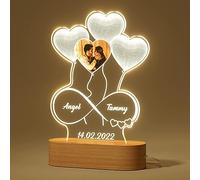 DPDP Lampada Acrilico Personalizzata Regalo per San Valentino, Illusione 3D Cuore Luce Notturna, Led Personalizzata Lampada Amore Amante Decorazione