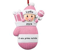 DPDP Palline di Natale Personalizzate-il mio primo natale, pallina personalizzata per bambina, bambino con nome, data di nascita, peso, altezza, Idee regalo di Natale per il bambino