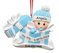 DPDP Palline di Natale Personalizzate-il mio primo natale, pallina personalizzata per bambina, bambino con nome, data di nascita, peso, altezza, Idee regalo di Natale per il bambino