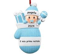DPDP Palline di Natale Personalizzate-il mio primo natale, pallina personalizzata per bambina, bambino con nome, data di nascita, peso, altezza, Idee regalo di Natale per il bambino
