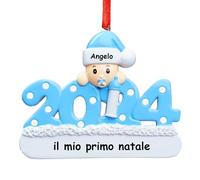 DPDP Palline di Natale Personalizzate-il mio primo natale, pallina personalizzata per bambina, bambino con nome, data di nascita, peso, altezza, Idee regalo di Natale per il bambino