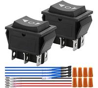 DPDT - Set di 2 interruttori polarità inverter 12 V 3 posizioni 6 pin ON/OFF/ON momentaneo Wippschalter, interruttore di inversione di polarità, motore DC/AC con fili 10 A