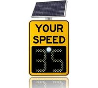 DPDZSW Cartello Limite di velocità Radar 20''×27'',Display di velocità a LED Alimentato Ad Energia Solare,Segnale Stradale,Rilevatore di velocità Applicabile a Strade Limite velocità,Autostrade