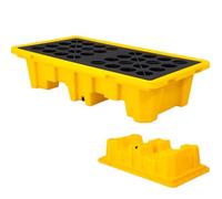 DPDZSW Piattaforma di Contenimento Sversamenti 1/2/4 Fusti,Vassoio per Pallet Modulare Impilabile per Fuoriuscite per Barili Tonnellata,Base in Polietilene a Prova Perdite,130 * 68 * 30cm