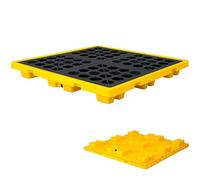 DPDZSW Piattaforma di Contenimento Sversamenti 1/2/4 Fusti,Vassoio per Pallet Modulare Impilabile per Fuoriuscite per Barili Tonnellata,Base in Polietilene a Prova Perdite,130 * 130 * 15cm