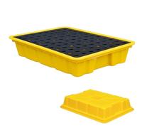DPDZSW Piattaforma di Contenimento Sversamenti 1/2/4 Fusti,Vassoio per Pallet Modulare Impilabile per Fuoriuscite per Barili Tonnellata,Base in Polietilene a Prova Perdite,49 * 35 * 9cm