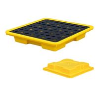 DPDZSW Piattaforma di Contenimento Sversamenti 1/2/4 Fusti,Vassoio per Pallet Modulare Impilabile per Fuoriuscite per Barili Tonnellata,Base in Polietilene a Prova Perdite,33.5 * 33.5 * 5.5cm