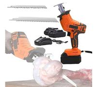 DPDZSW Segaossa Segaossa Professionale a Batteria Sega Elettrica per Macellaio Sega per Carne Domestica Commerciale Sega per Carne per Tagliare Carne Costolette di Maiale,2*Battery