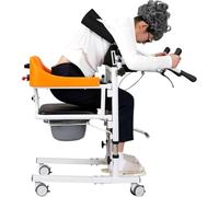 DPDZSW Sollevatore Idraulico per Pazienti con Supporto per Il Sollevamento Parte Superiore del Corpo, Sedia a Rotelle per Trasferimento, Sedia Comoda da Comodino, Sedia a Rotelle per Bagno Black