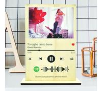 DPE - Targa in legno Spotify Personalizzata, Personalizzato Spotify Code con Foto, per La Decorazione Della Camera, Regali Per La Festa Del Papà, Regali Di Compleanno, anniversari