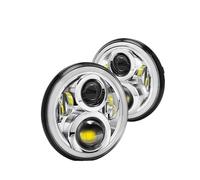 DPEDFVXVMR Gruppo Ottico Anteriore Per Land Per Rover Per Defender 90 110 12V Auto Led 7 Pollici Fari DRL Ambra Indicatori Di Direzione Occhi Luci Faro Anteriores(2pc 6Leds Halo)