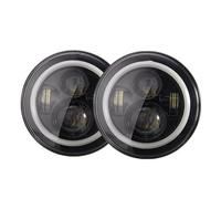 DPEDFVXVMR Gruppo Ottico Anteriore Per Land Per Rover Per Defender 90 110 12V Auto Led 7 Pollici Fari DRL Ambra Indicatori Di Direzione Occhi Luci Faro Anteriores(2pc With Halo)