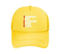DPgUfPV Braindead Idiot Destroying Entire Nation Trucker Hat Women Mesh Baseball Cap Sun Hat Cowboy Hat Men Hat Dad Hat Black, Giallo, Taglia unica