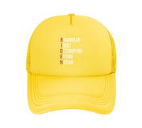 DPgUfPV Braindead Idiot Destroying Entire Nation Trucker Hat Women Mesh Baseball Cap Sun Hat Cowboy Hat Men Hat Dad Hat Black, Giallo, Taglia unica