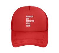 DPgUfPV Braindead Idiot Destroying Entire Nation Trucker Hat Women Mesh Baseball Cap Sun Hat Cowboy Hat Men Hat Dad Hat Black, Rosso, Taglia unica
