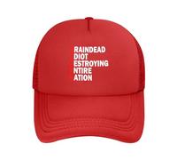 DPgUfPV Braindead Idiot Destroying Entire Nation Trucker Hat Women Mesh Baseball Cap Sun Hat Cowboy Hat Men Hat Dad Hat Black, Rosso, Taglia unica