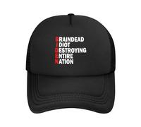 DPgUfPV Braindead Idiot Destroying Entire Nation Trucker Hat Women Mesh Baseball Cap Sun Hat Cowboy Hat Men Hat Dad Hat Black, Nero , Taglia unica