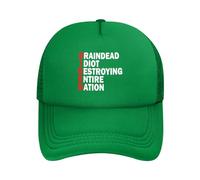 DPgUfPV Braindead Idiot Destroying Entire Nation Trucker Hat Women Mesh Baseball Cap Sun Hat Cowboy Hat Men Hat Dad Hat Black, Verde, Taglia unica