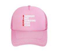 DPgUfPV Braindead Idiot Destroying Entire Nation Trucker Hat Women Mesh Baseball Cap Sun Hat Cowboy Hat Men Hat Dad Hat Black, rosa, Taglia unica
