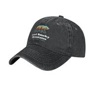 DPgUfPV Cappello Great Smoky Mountains National Park Cappello da cowboy da uomo Cappello da baseball da donna Cappello da camionista Cappello da papà Cappello a coda di cavallo Nero, Nero , Taglia