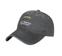 DPgUfPV Cappello Great Smoky Mountains National Park Cappello da cowboy da uomo Cappello da baseball da donna Cappello da camionista Cappello da papà Cappello a coda di cavallo Nero, Rosa violaceo