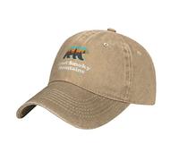 DPgUfPV Cappello Great Smoky Mountains National Park Cappello da cowboy da uomo Cappello da baseball da donna Cappello da camionista Cappello da papà Cappello a coda di cavallo Nero, Naturale, Taglia