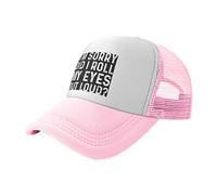 DPgUfPV I'm Sorry Did I Roll My Eyes Out Loud Vintage Retro Divertente Berretto da Baseball Uomo Donna Cappello da Cowboy Cappello Papà Cappello Trucker Cappello Nero, rosa, Taglia unica