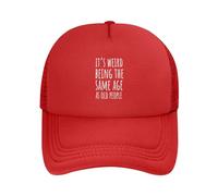 DPgUfPV It's Weird Being The Same Age As Old People Trucker Hat Women Mesh Baseball Cap Sun Hat Cowboy Cappello Uomo Papà Cappello Nero, Rosso, Taglia unica