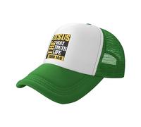 DPgUfPV Jesus The Way Truth Life John 14:6 Christian Bible Baseball Cap Mesh Trucker Hat Women Cowboy cappello uomo papà cappello nero, Verde, Taglia unica
