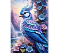 DPHERO Bird Diamond Painting Kits for Adults,5D Flowers Diamond Art Kits for Beginners,Round Full Drill Blue Bird Diamond Painting Art,DIY Paint with Diamonds Flowers Gem Painting Art 12x16 inch