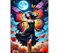 DPHERO DIY Beauty Diamond Painting Kits for Adults,5D Butterfly Diamond Art Kits for Beginners,Round Full Drill Poppies Diamond Painting Art,DIY Painting by Numbers Diamond Art Painting 12x16 inch