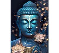 DPHERO DIY Buddha Diamond Painting Kits for Adults,Flowers Diamond Art Kits for Kids Beginners,Round Full Drill Buddhism Diamond Art Painting,5D Paint with Diamonds Gem Painting Art 12x16 inch