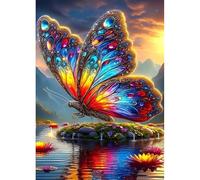 DPHERO DIY Butterfly Diamond Painting Kits for Adults,5D Fantasy Diamond Art Kits for Beginners,Round Full Drill Sunset Diamond Painting Art,DIY Painting by Numbers Diamond Art Painting 12x16 inch