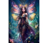 DPHERO DIY Fairy Diamond Painting Kits for Adults,5D Butterfly Diamond Art Kits for Beginners,Round Full Drill Dreamland Diamond Painting Art,DIY Painting by Numbers Diamond Art Painting 12x16 inch