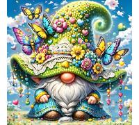 DPHERO DIY Gnome Diamond Painting Kits for Adults,5D Flowers Diamond Art Kits for Beginners,Round Full Drill Butterfly Diamond Painting Art,DIY Painting by Numbers Diamond Art Painting 12x12 inch